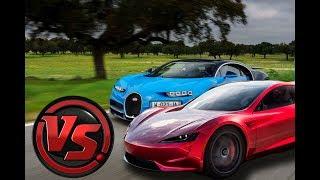 Tesla Roadster Vs Bugatti Chiron