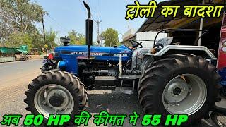 Heavy ट्रोली का राजा   Powertrac Euro 55 4wd Review And Specifications  Powertrac 55 Hp Tractor