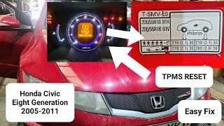 How to  step-by-step guide on resetting TPMS  Tyre Pressure Reset on Honda Civic MK8 #tirepressure