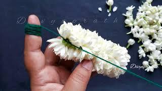 How to tie jasmine flowers in easy waydifferent method to string jasmine flowersmallipooveniDIY