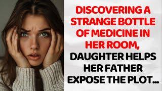 Discovering a strange bottle of medicine in her room daughter helps her father expose the plot...