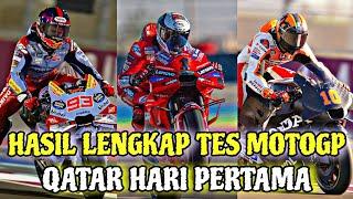 HASIL LENGKAP TES PRAMUSIM MOTOGP QATAR HARI PERTAMA TAHUN 2024