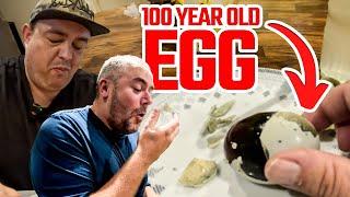 Gross century egg eating challenge 