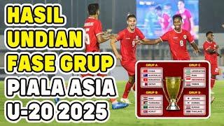 HASIL UNDIAN FASE GRUP PIALA ASIA U-20 2025  INDONESIA LAWAN SIAPA NIH ???