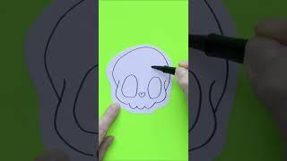 How to draw a cute skull for Halloween? Easy #parati #art #halloween