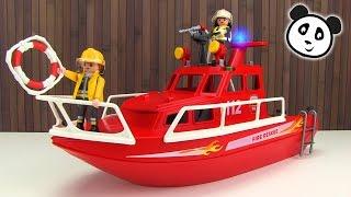 ⭕ PLAYMOBIL Feuerwehr - Feuerlöschboot mit Pumpe - Spielzeug ausgepackt & angespielt - Pandido TV