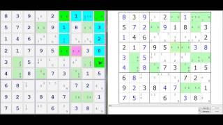 Sudoku Demonstration - Introduction to the Skyscraper Technique