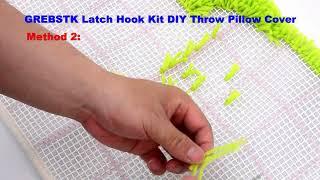 GREBSTK Latch Hook Kit DIY Throw Pillow Cover Sofa Cushion Cover Sun & Rainbow 16X16 inch