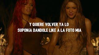 KAROL G Shakira - TQG LetraLyrics y quiere volver ya lo suponía dandole like a la foto mia