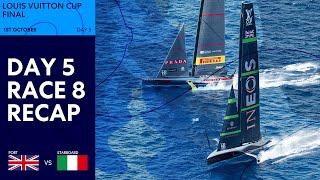 Louis Vuitton Cup Final Race 8 Recap  Luna Rossa Prada Pirelli vs INEOS Britannia