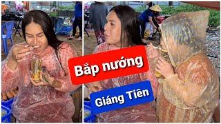 Lần đầu tiên DIVA Cát Thy và Như Ý review bắp nướng Giáng Tiên trong mưa  Bánh tráng trộn Cát Thy