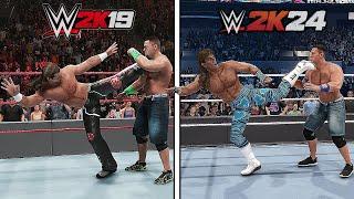 WWE 2K19 Vs. WWE 2K24 - Finishers Comparison Which is Better?