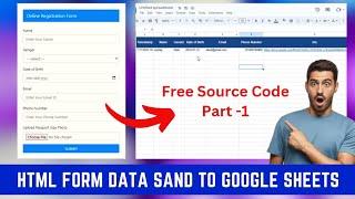 Upload file HTML Form Sand to Google Sheets free Source Code