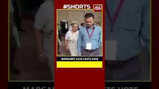 Watch  Oppositions Vice Presidential Candidate Margaret Alva Arrives At The Parliament