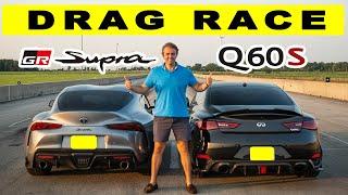 2021 Toyota Supra GR vs Infiniti Q60S comparison drag and roll