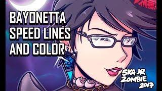 Bayonetta Headshot - Speedlines and color