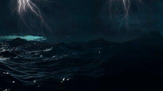 Thunderstorm sounds for sleep with rain ocean waves and thunder and lightning sounds