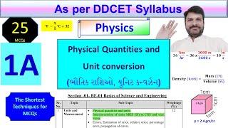 DDCET Physics L3  1a Units & Measurement  Top 25 MCQs