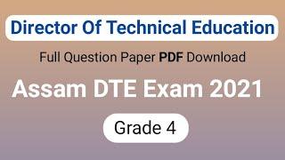 All Answer Keys of Assam DTE Exam 2021   Question Paper PDF of Grade 4 Assam DTE Exam