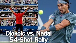 Novak Djokovic vs Rafael Nadal 54-shot rally  US Open 2013 Final