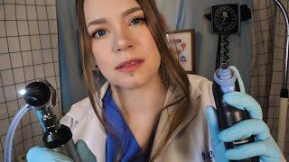 ASMR Hospital Audiologist Ear Exam  Hearing Test Ear Thermometer Ear Cleaning & Exfoliating