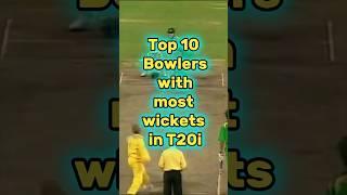 Top 10 Bowlers with most wickets in T20i #shorts #youtubeshorts #youtube #viral