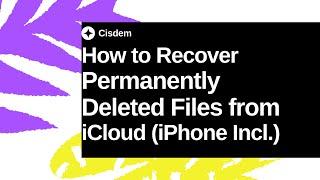 How to Recover Permanently Deleted Files from iCloud iPhone Incl.