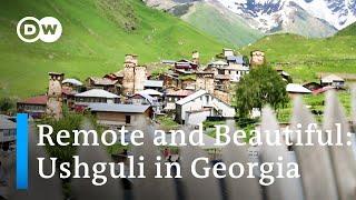 One of the Most Beautiful Villages in Georgia Ushguli in the Caucasus Mountains