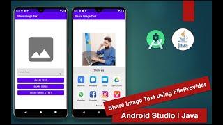 Share Image Text using FileProvider   Android Studio  Java