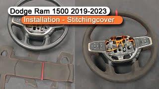 Steering Wheel Cover For Dodge Ram 1500 2019-2023 Installation Stitchingcover