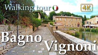 Bagno Vignoni Tuscany Italy【Walking Tour】History in Subtitles - 4K