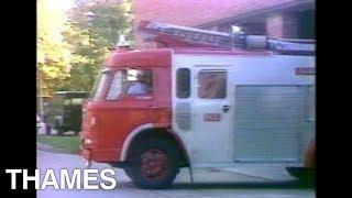 Fire Brigade being called out  Fire Station  vintage Fire Engine  Seeing and Doing  1975