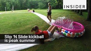 Slip ’N Slide kickball is peak summer