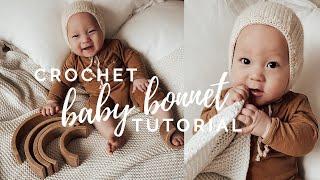 CROCHET BABY BONNET QUICK AND EASY TUTORIAL