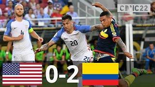 USA vs Colombia 0-2 All Goals and Highlights English Commentary 2016 Copa America