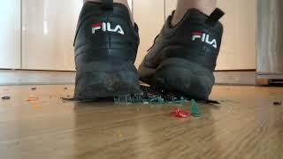 Fila Disruptor stomp trample and destroy lot with tiny model toy cars