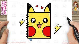 How to Draw a Cute Pikachu Notebook for Kids Step by Step