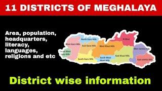 11 districts of Meghalaya  मेघालय के सभी जिल्ले  UNKNOWN FACTS