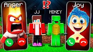 Why Creepy ANGER and JOY from Inside Out CALLING at 3am to JJ and MIKEY ? - in Minecraft Maizen