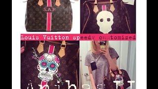 Louis Vuitton mon monogram speedy custom painted by me