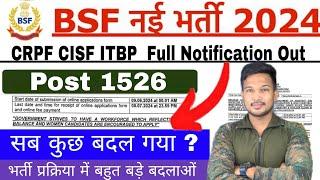 BSF HCM VACANCY 2024 FULL NOTIFICATION OUT BSF ITBP CISF CRPF SSB AR HEAD CONSTABLE MINISTERIAL2024
