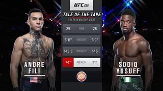 UFC246 Sodiq Yusuff vs Andre Fili Fight Highlights