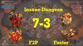 Castle Clash Insane Dungeon 7-3 F2P Faster Without GL Ab Mino