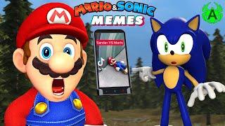 Mario and Sonic Reacts to Mario Memes