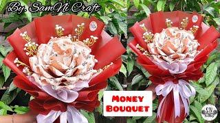 DIY MONEY BOUQUET  Buket Uang Bentuk Bunga Mawar  Buket Uang Wrapping Mangkok