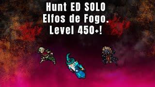 Tibia - Hunt ED SOLO Elfos de Fogo Summer Court. 11kkh EXP 225% no lvl 450