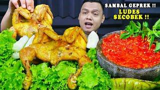 Mukbang 1 ekor ayam  sambal gledek lalapan mentah wuenak pol 