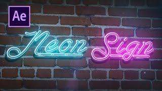 Neon Text Animation - After Effects Tutorial with Saber Plug-in