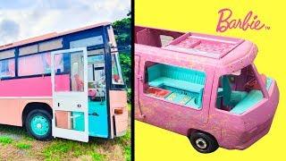 Bug and Dad Made School Bus into Barbie Style house