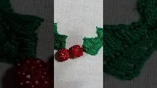 Hand Embroidery Holly Christmas